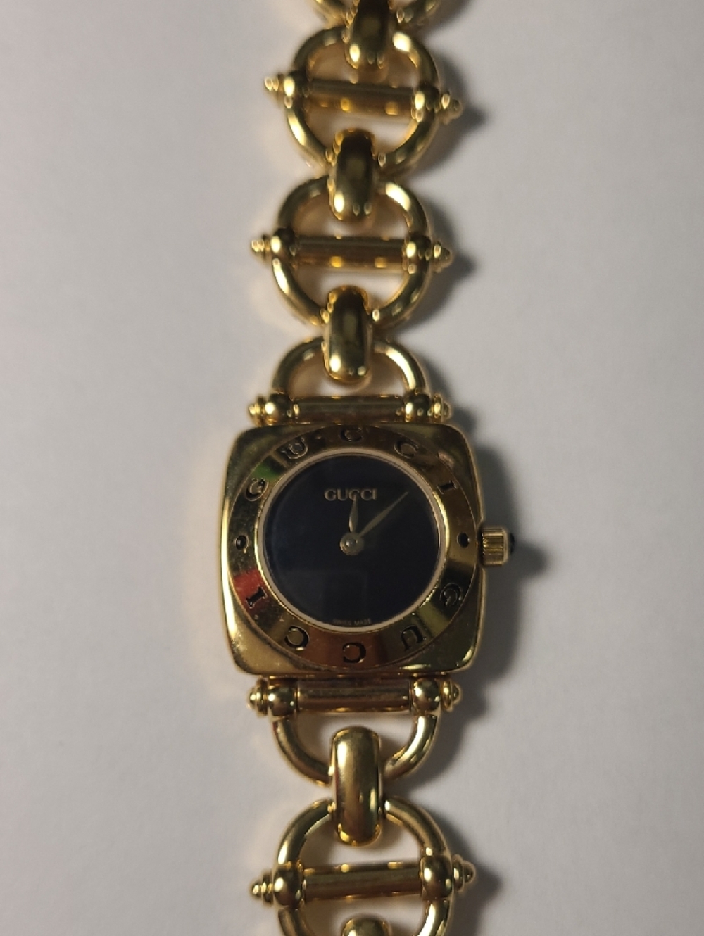 Authentic Gucci Gold Bracelet Watch with Black Dial - Picture 6 of 9
